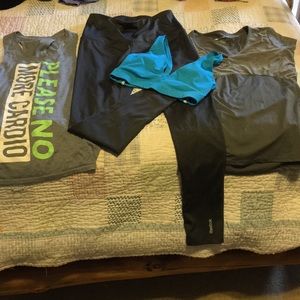 Work out set! Pants, sports bra, tank and tee!